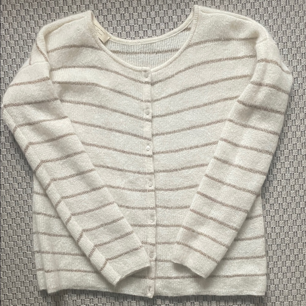 Sezane Gilet Gaspard Cardigan Ecru / Doré Size S - Picture 3 of 3